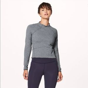 Lululemon Hill and Valley Mock Neck Long Sleeve Sweatshirt in Grey Size 6